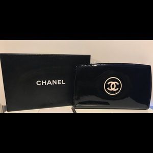 Chanel Patent Leather Long Zip Around Wallet